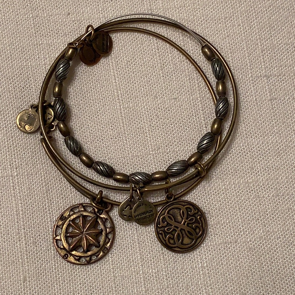 Alex & Ani Bracelet bundle: path of life & compass